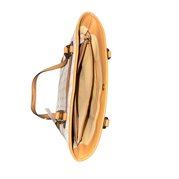 Giani Bernini Multicolor Logo Shoulder Bag Leather Trim & Handles Organizer - Picture 9 of 10